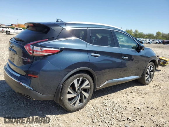 2017 Nissan Murano SL with VIN 5N1AZ2MH5HN106959, listed as a Copart auction lot 54907795 with 171,134 mi miles and Clean Title. Bid and sale history available at DreamBid. Image 3.