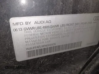 2014 Audi A4 Premium Plus with VIN WAUFFAFL8EN004935, listed as a IAAI auction lot 42091010 with 67,768 mi miles. Bid and sale history available at carsss.com. Image 9.