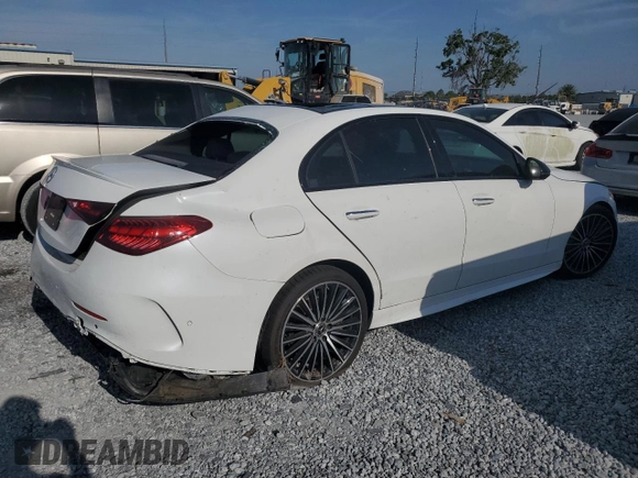 2022 Mercedes-Benz C 300 with VIN W1KAF4GB2NR052840, listed as a Copart auction lot 55499025 with 30,075 mi miles and Clean Title. Bid and sale history available at DreamBid. Image 3.