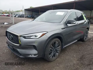 2021 Infiniti QX50 Luxe with VIN 3PCAJ5BB7MF126327, listed as a IAAI auction lot 42220680 with 42,972 mi miles and . Bid and sale history available at DreamBid. Image 2.
