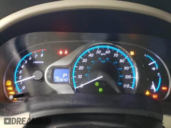 2011 Toyota Sienna XLE z VIN 5TDDK3DC6BS001431, wystawiony jako Copart lot #86715054 z przebiegiem 193 640 mil mil oraz Szkoda całkowita • Salvage title. Historia ofert i sprzedaży dostępna na DreamBid. Obrazek 9.