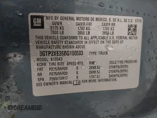 2011 GMC Sierra 1500 Denali z VIN 3GTP2XE26BG100503, wystawiony jako IAAI lot #41755606 z przebiegiem 185 277 mil mil oraz . Historia ofert i sprzedaży dostępna na DreamBid. Obrazek 9.