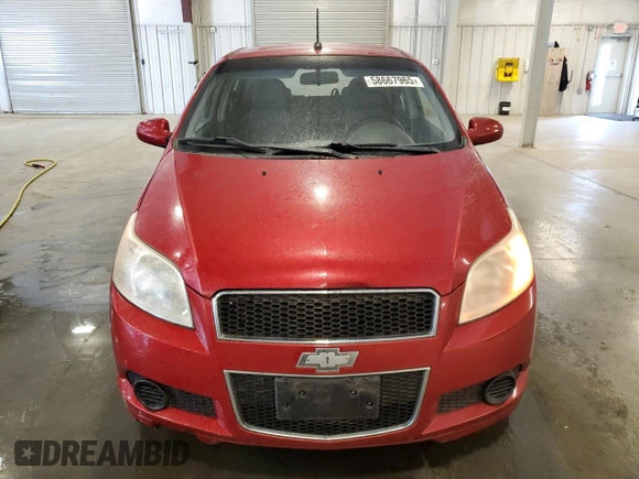 2009 Chevrolet Aveo 1LT with VIN KL1TD66E19B311906, listed as a Copart auction lot 58667965 with 108,441 mi miles and Clean title. Bid and sale history available at DreamBid. Image 5.