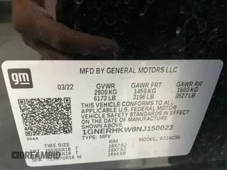 2022 Chevrolet Traverse LT with VIN 1GNERHKW8NJ150023, listed as a IAAI auction lot 42585752 with 102,823 mi miles and . Bid and sale history available at DreamBid. Image 24.