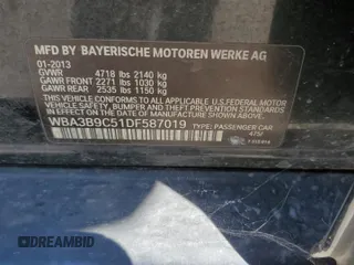 2013 BMW 3 Series 335i xDrive with VIN WBA3B9C51DF587019, listed as a Copart auction lot 59373025 with 118,723 mi miles and Salvage title. Bid and sale history available at DreamBid. Image 12.