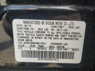 2015 Infiniti Q50 Premium with VIN JN1BV7AR4FM417514, listed as a Copart auction lot 63416835 with Not provided miles and Salvage title. Bid and sale history available at DreamBid. Image 12.