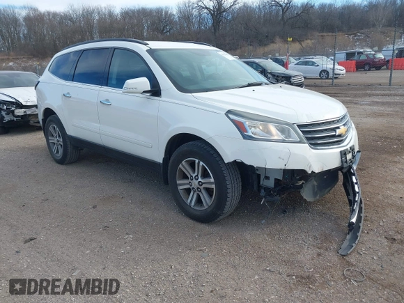 2015 Chevrolet Traverse LT with VIN 1GNKRGKD6FJ154083, listed as a IAAI auction lot 41423604 with 147,724 mi miles. Bid and sale history available at carsss.com. Image 1.