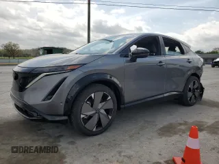 2024 Nissan ARIYA Platinum+ with VIN JN1DF0CD2RM740057, listed as a Copart auction lot 51851075 with 1,168 mi miles and Salvage title. Bid and sale history available at DreamBid. Image 1.