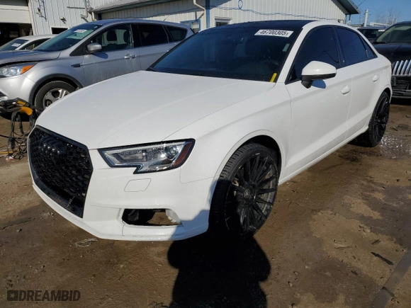 2017 Audi A3 Sedan Premium with VIN WAUB8GFF9H1025696, listed as a Copart auction lot 46700305 with 82,807 mi miles and Salvage Title. Bid and sale history available at carsss.com. Image 1.