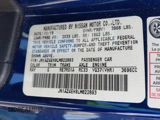2020 Nissan 370Z z VIN JN1AZ4EH9LM822893, wystawiony jako IAAI lot #42083072 z przebiegiem 39 373 mil mil oraz . Historia ofert i sprzedaży dostępna na DreamBid. Obrazek 9.