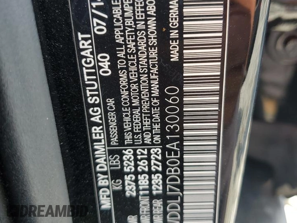 2014 Mercedes-Benz CLS 550 с VIN WDDLJ7DB0EA130060, выставлен на аукционе Copart как лот 50090565 с пробегом 99 685 миль миль и Списание • Salvage title. История ставок и продаж доступна на DreamBid. Изображение 12.