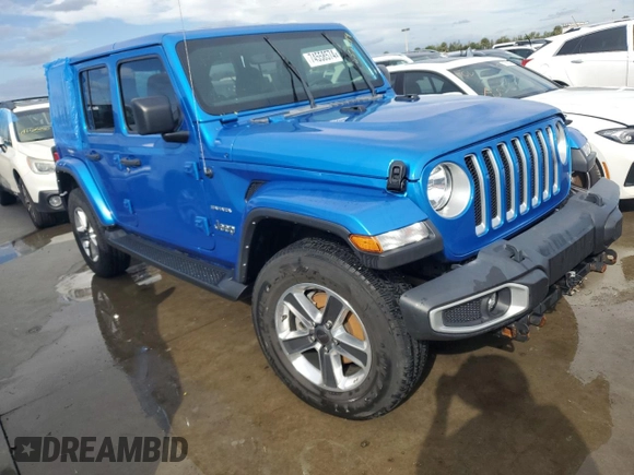2022 Jeep Wrangler Unlimited Sahara z VIN 1C4HJXEG3NW246088, wystawiony jako Copart lot #74558574 z przebiegiem Nie podano mil oraz Nie do naprawy • Non repairable. Historia ofert i sprzedaży dostępna na DreamBid. Obrazek 4.