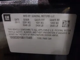 2011 Cadillac CTS с VIN 1G6DC5EY6B0170485, выставлен на аукционе IAAI как лот 41346596 с пробегом 121 341 миль миль и . История ставок и продаж доступна на DreamBid. Изображение 9.