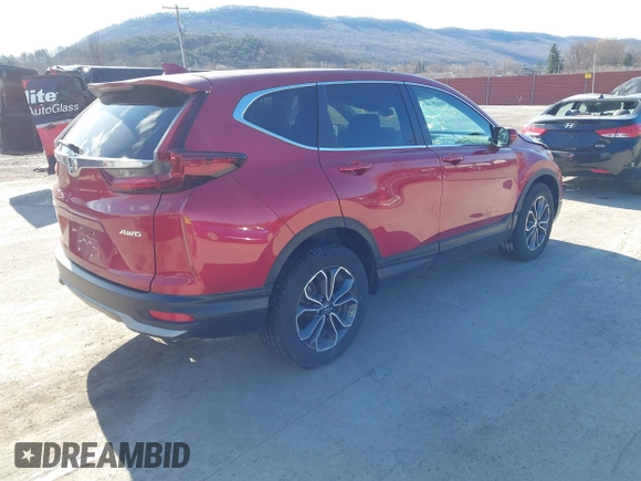 2020 Honda CR-V EX with VIN 2HKRW2H52LH667547, listed as a IAAI auction lot 41839762 with 34,933 mi miles. Bid and sale history available at carsss.com. Image 4.