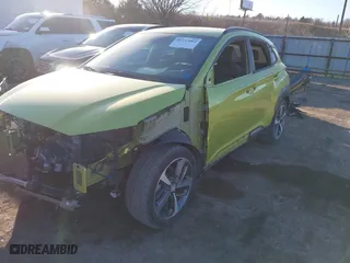 2019 Hyundai Kona Limited with VIN KM8K3CA54KU275423, listed as a IAAI auction lot 41113802 with 87,196 mi miles. Bid and sale history available at carsss.com. Image 2.