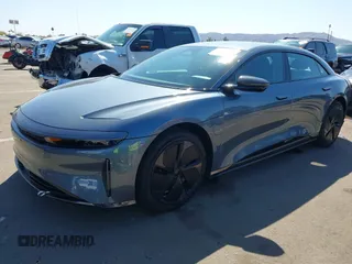 2025 Lucid Air Pure with VIN 50EA1PGA6SA002823, listed as a IAAI auction lot 41840873 with 756 mi miles. Bid and sale history available at carsss.com. Image 2.