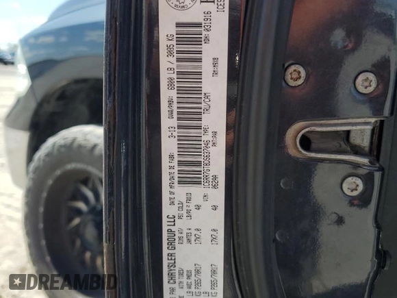 2013 Ram 1500 Big Horn z VIN 1C6RR7GT8DS637046, wystawiony jako Copart lot #59139655 z przebiegiem 192 569 mil mil oraz Czysty tytuł • Clean title. Historia ofert i sprzedaży dostępna na DreamBid. Obrazek 12.