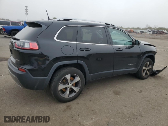 2019 Jeep Cherokee Limited with VIN 1C4PJMDX5KD421346, listed as a Copart auction lot 50021135 with 39,000 mi miles and Salvage Title. Bid and sale history available at carsss.com. Image 3.