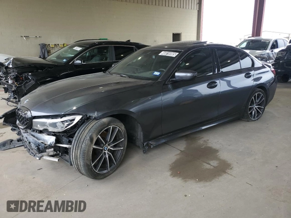 2022 BMW 3 Series 330i with VIN 3MW5R1J0XN8C22443, listed as a Copart auction lot 46816985 with 102,014 mi miles and Clean Title. Bid and sale history available at carsss.com. Image 1.