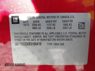 2014 Chevrolet Impala LTZ with VIN 2G1155S38E9190419, listed as a IAAI auction lot 41351766 with 114,862 mi miles and . Bid and sale history available at DreamBid. Image 9.