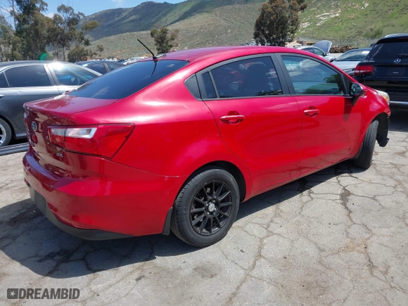 2016 Kia Rio EX with VIN KNADN4A37G6586820, listed as a IAAI auction lot 41948092 with 107,497 mi miles. Bid and sale history available at carsss.com. Image 4.