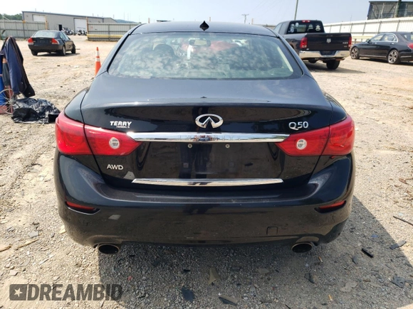 2015 Infiniti Q50 Premium with VIN JN1BV7AR6FM417210, listed as a Copart auction lot 63733915 with 95,926 mi miles and Salvage title. Bid and sale history available at DreamBid. Image 6.