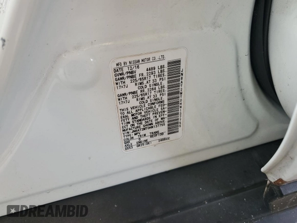 2017 Nissan Rogue SL с VIN JN8AT2MT0HW137755, выставлен на аукционе Copart как лот 60311845 с пробегом 67 078 миль миль и Списание • Salvage title. История ставок и продаж доступна на DreamBid. Изображение 13.