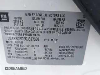 2012 Buick Enclave Leather with VIN 5GAKRCED0CJ327588, listed as a IAAI auction lot 42033144 with 112,004 mi miles and . Bid and sale history available at carsss.com. Image 9.