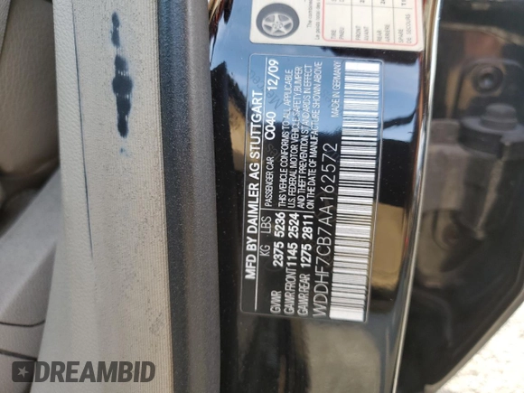 2010 Mercedes-Benz E 550 Luxury with VIN WDDHF7CB7AA162572, listed as a Copart auction lot 43745305 with 146,672 mi miles and Salvage Title. Bid and sale history available at DreamBid. Image 14.