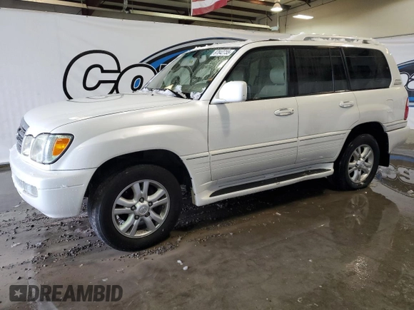 2004 Lexus LX 470 z VIN JTJHT00WX43539807, wystawiony jako Copart lot #87842755 z przebiegiem 335 478 mil mil oraz Czysty tytuł • Clean title. Historia ofert i sprzedaży dostępna na DreamBid. Obrazek 1.