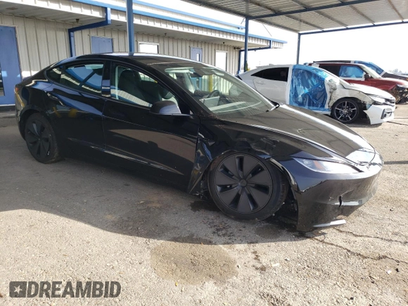 2024 Tesla Model 3 with VIN 5YJ3E1EA5RF848265, listed as a Copart auction lot 46254355 with 0 mi miles and Salvage Title. Bid and sale history available at carsss.com. Image 4.
