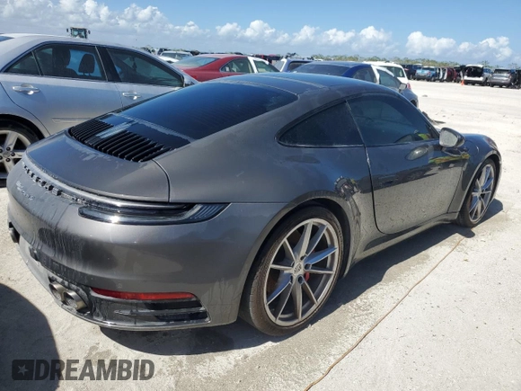 2021 Porsche 911 Carrera S with VIN WP0AB2A95MS222552, listed as a Copart auction lot 75054704 with 0 mi miles and Salvage Title. Bid and sale history available at carsss.com. Image 3.