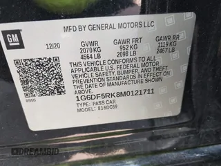2021 Cadillac CT4 Premium Luxury z VIN 1G6DF5RK8M0121711, wystawiony jako IAAI lot #42197628 z przebiegiem Nie podano mil oraz . Historia ofert i sprzedaży dostępna na DreamBid. Obrazek 9.