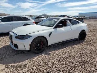 2023 BMW M4 Competition xDrive with VIN WBS43AZ05PCL79290, listed as a Copart auction lot 46134205 with 11,966 mi miles and Salvage Title. Bid and sale history available at carsss.com. Image 1.