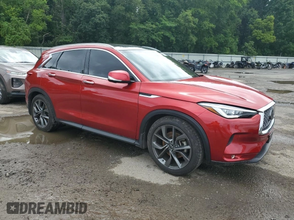 2020 Infiniti QX50 Sensory z VIN 3PCAJ5M37LF114330, wystawiony jako Copart lot #58788595 z przebiegiem 50 754 mil mil oraz Szkoda całkowita • Salvage title. Historia ofert i sprzedaży dostępna na DreamBid. Obrazek 4.
