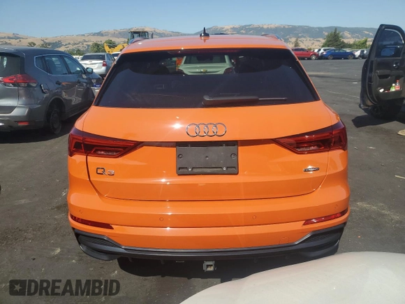 2020 Audi Q3 S line Premium Plus with VIN WA1EECF31L1021717, listed as a Copart auction lot 62613915 with 58,247 mi miles and Salvage title. Bid and sale history available at DreamBid. Image 6.