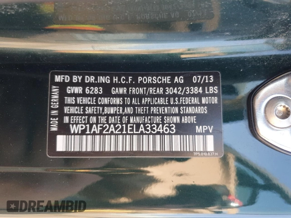 2014 Porsche Cayenne Diesel with VIN WP1AF2A21ELA33463, listed as a Copart auction lot 52605355 with 192,342 mi miles and Clean title. Bid and sale history available at DreamBid. Image 13.