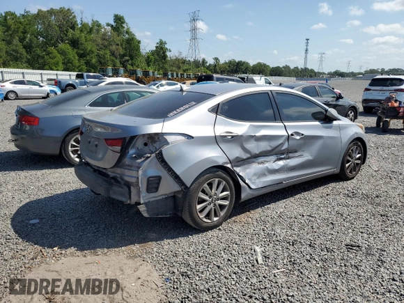 2015 Hyundai Elantra SE with VIN 5NPDH4AE7FH608119, listed as a Copart auction lot 53998385 with 112,499 mi miles and Salvage Title. Bid and sale history available at DreamBid. Image 3.