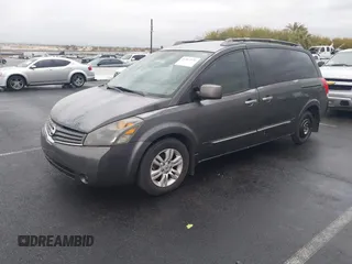 2008 Nissan Quest S with VIN 5N1BV28U98N121410, listed as a IAAI auction lot 41563570 with 139,883 mi miles. Bid and sale history available at carsss.com. Image 2.
