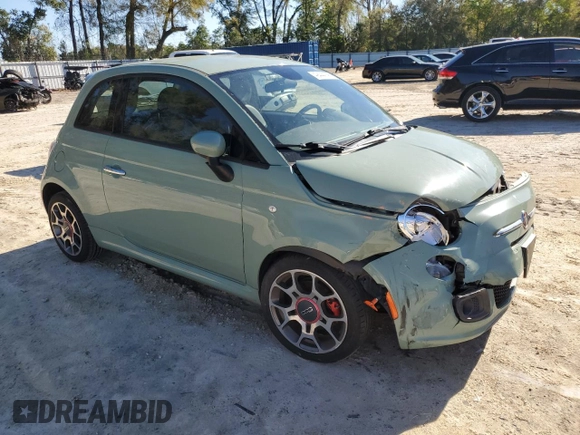 2015 FIAT 500 Sport with VIN 3C3CFFBR1FT707439, listed as a Copart auction lot 49444145 with 65,842 mi miles and Salvage Title. Bid and sale history available at carsss.com. Image 4.
