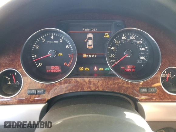 2010 Audi A8 with VIN WAURVAFA6AN007163, listed as a Copart auction lot 81377074 with 158,919 mi miles and Clean title. Bid and sale history available at DreamBid. Image 9.