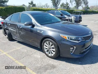 2018 Kia Optima LX with VIN 5XXGT4L31JG240046, listed as a IAAI auction lot 41992269 with 57,766 mi miles and . Bid and sale history available at carsss.com. Image 1.