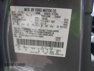2011 Ford Escape Limited with VIN 1FMCU9EG6BKB01025, listed as a IAAI auction lot 42136708 with 210,349 mi miles. Bid and sale history available at carsss.com. Image 9.