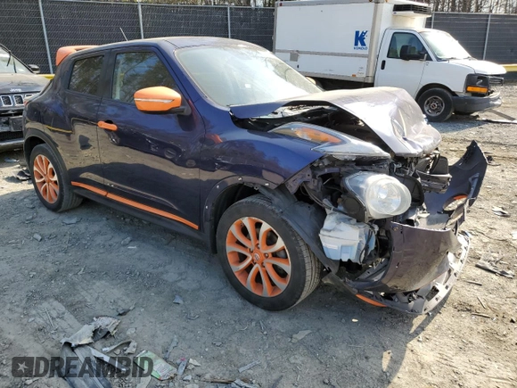2015 Nissan Juke SV with VIN JN8AF5MV7FT550541, listed as a Copart auction lot 47573835 with 89,667 mi miles and Salvage Title. Bid and sale history available at DreamBid. Image 4.