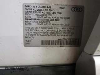 2023 Audi Q5 S line Prestige with VIN WA1F2AFY7P2026613, listed as a Copart auction lot 88807185 with 23,607 mi miles and Salvage Title. Bid and sale history available at carsss.com. Image 12.