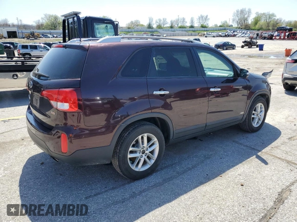 2014 Kia Sorento LX with VIN 5XYKTCA66EG497383, listed as a Copart auction lot 51547955 with 143,872 mi miles and Salvage Title. Bid and sale history available at carsss.com. Image 3.
