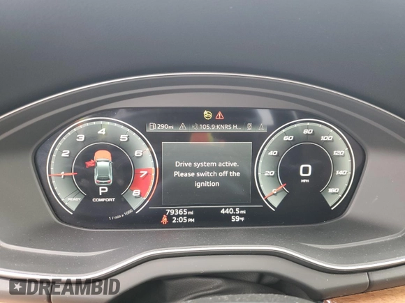 2021 Audi Q5 Prestige with VIN WA1CAAFY4M2039711, listed as a Copart auction lot 50945645 with 79,365 mi miles and Salvage Title. Bid and sale history available at carsss.com. Image 9.