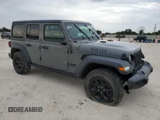 2021 Jeep Wrangler Unlimited Sport S with VIN 1C4HJXDG8MW576406, listed as a Copart auction lot 56369535 with 58,355 mi miles and Salvage title. Bid and sale history available at DreamBid. Image 4.
