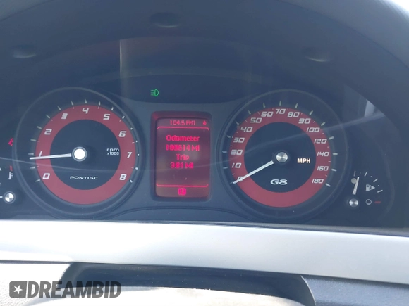2009 Pontiac G8 GT with VIN 6G2EC57Y79L208207, listed as a IAAI auction lot 41232537 with 180,614 mi miles. Bid and sale history available at carsss.com. Image 7.