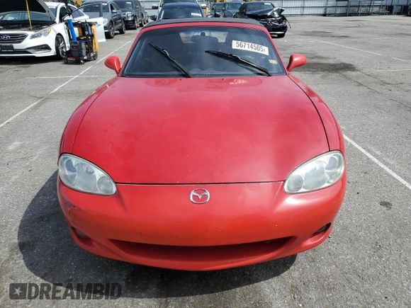 2001 Mazda MX-5 Miata with VIN JM1NB353610216294, listed as a Copart auction lot 56714505 with Not provided miles and Salvage title. Bid and sale history available at DreamBid. Image 5.